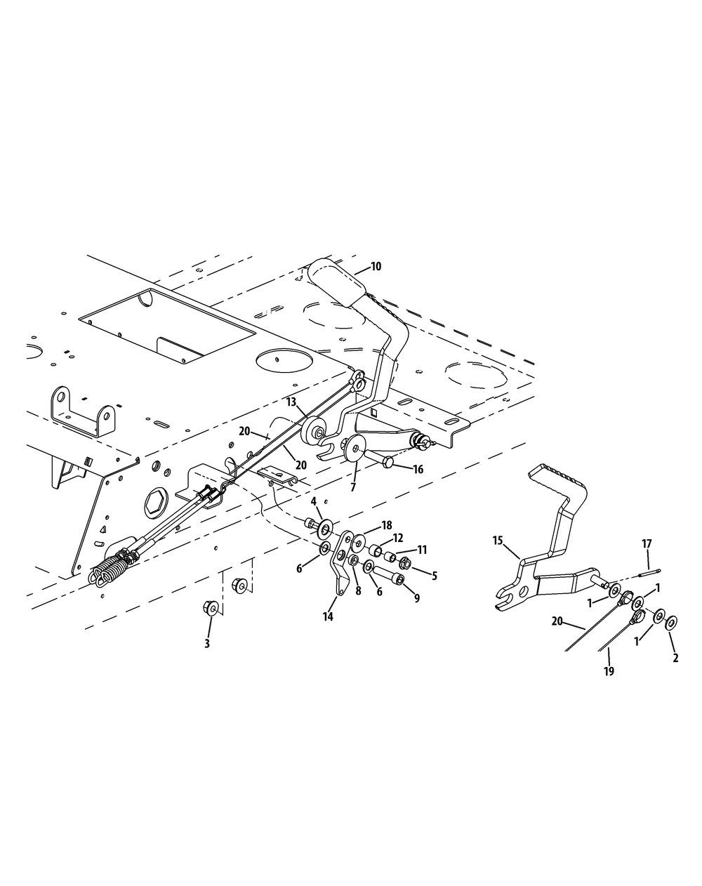 Brake Assembly Diagram and Parts List for Z-FORCE44 17AE3AGF-17AE3AGF010 Cub Cadet Lawn Tractor